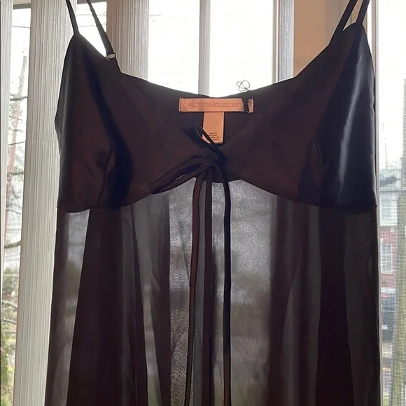 Victoria’s Secret Black Silky Lingerie Dress - Picture 2 of 5